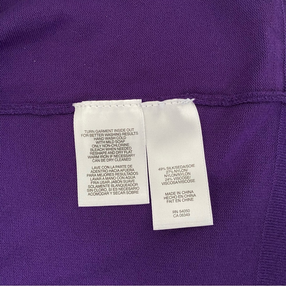 Jones New York Collection Women’s Purple Essential Cardigan - Picture 5 of 5